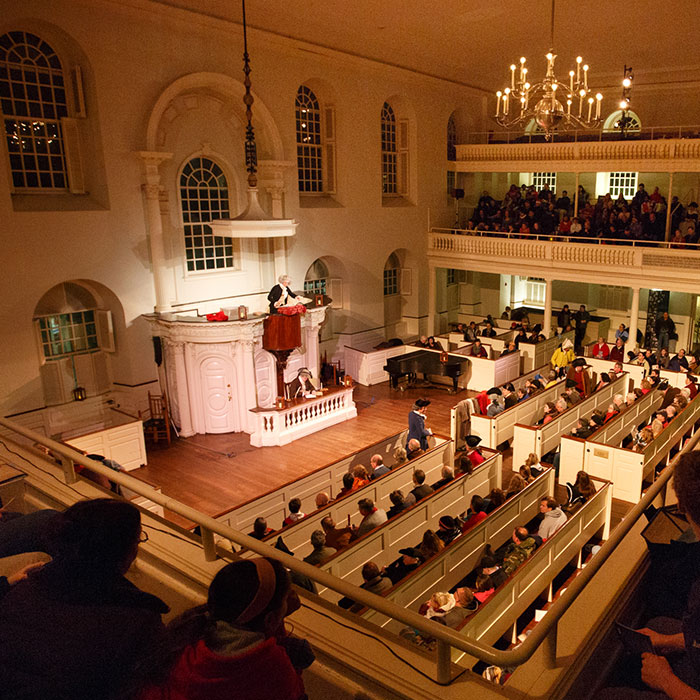 reenactment at the old south meeting house